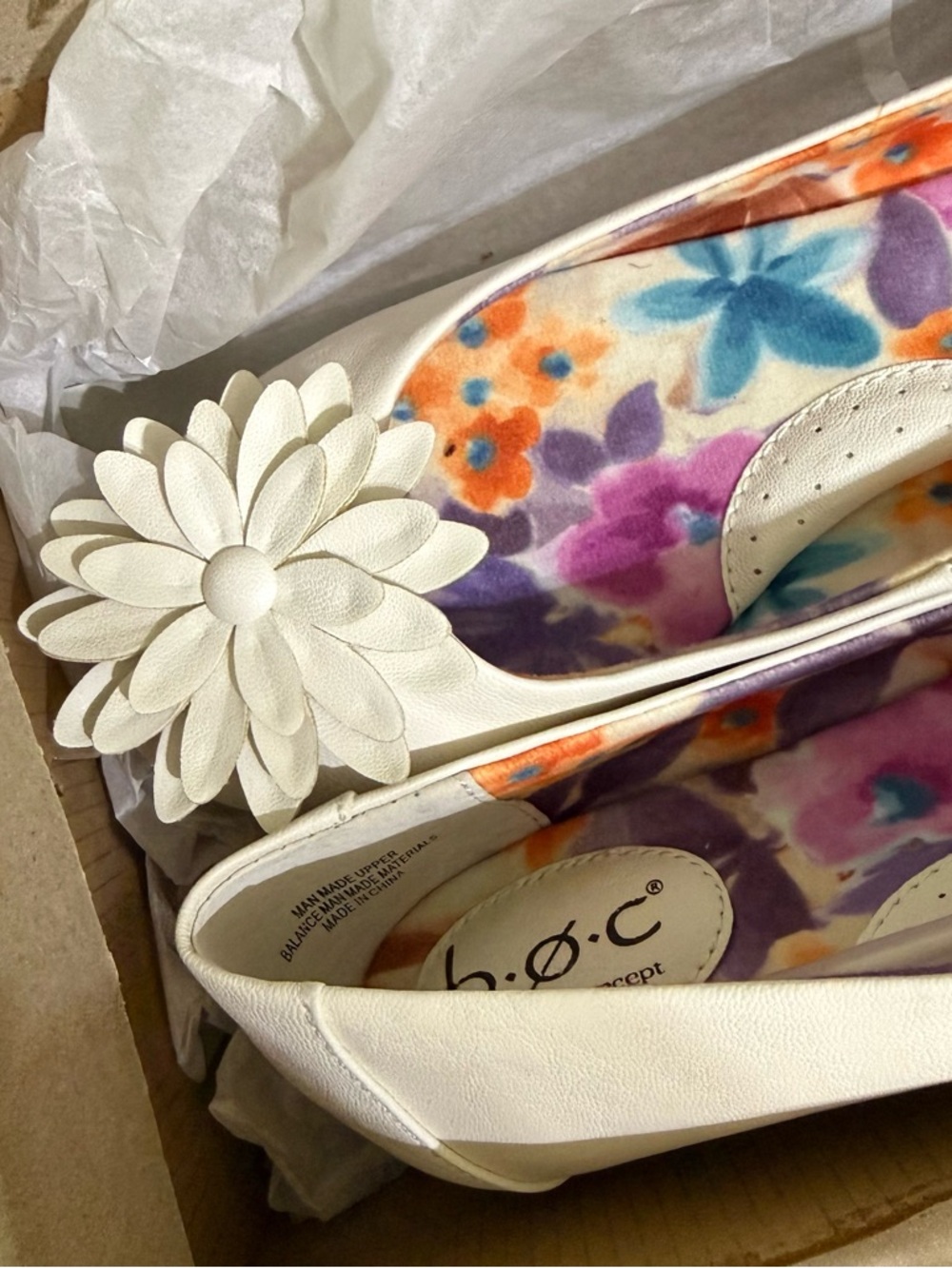 b.o.c. Cream Floral Applique Ballet Flats - Picture 6 of 16